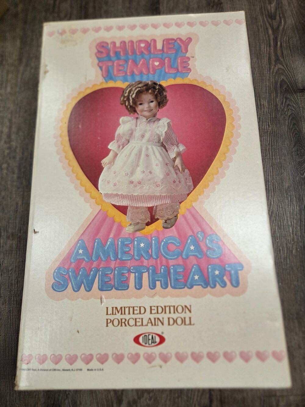 Ideal 1982 Shirley Temple Americas Sweetheart Porcelain Doll Original Box 17"